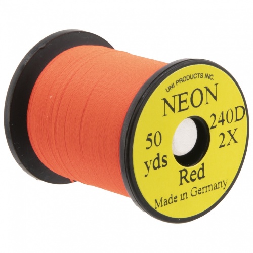 Uni Neon Tying Thread 1/0 50 Yards Red Fly Tying Threads (Product Length 50 Yds / 45.7m)